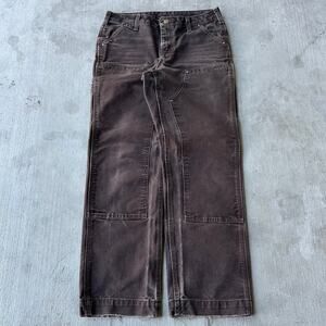 Vintage Y2K Carhartt WOMENS DKB brown double knee work wear carpenter pants